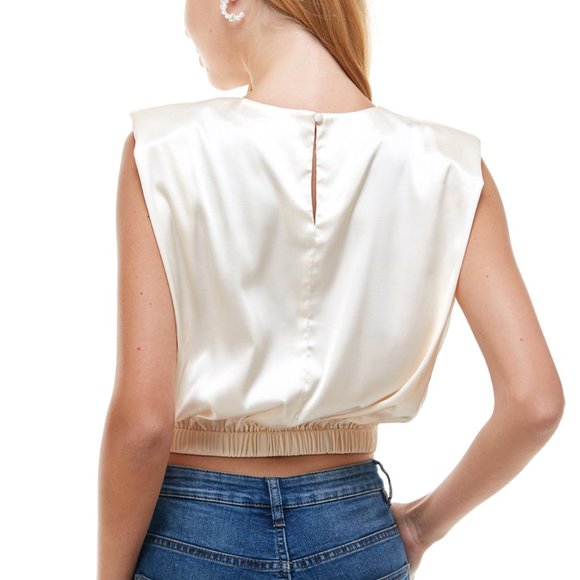 TCEC | NWOT | Satin Muscle Top | S, M, L | Champagne | CT7484 - Picture 4 of 5